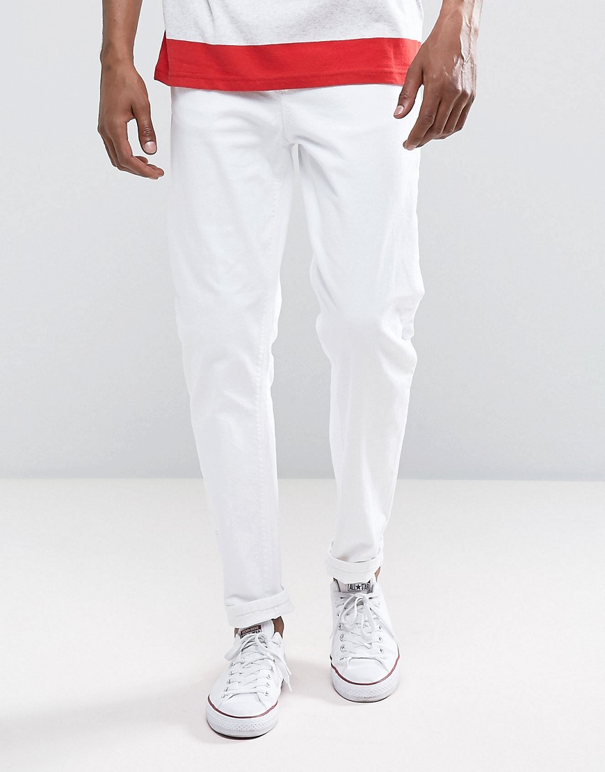 фото Белые зауженные джинсы asos-белый asos design