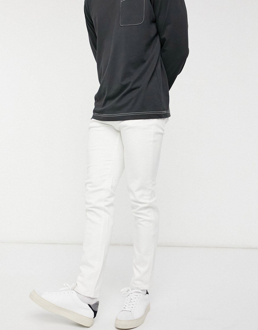 фото Белые зауженные джинсы selected homme-черный цвет