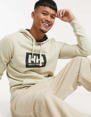 фото Белый худи с блочным логотипом helly hansen hh box