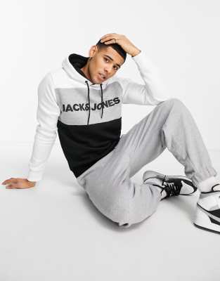 фото Белый худи в стиле колор блок jack & jones essentials