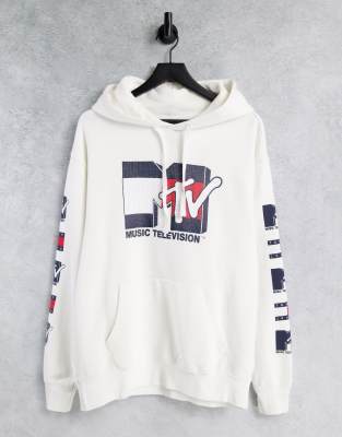 фото Белый худи в стиле унисекс tommy jeans x mtv