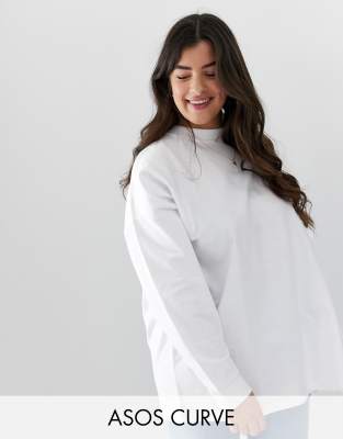 фото Белый легкий oversize-свитшот asos design curve asos curve