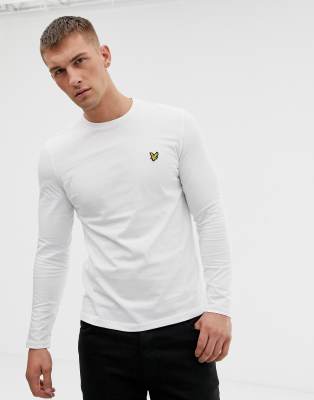 фото Белый лонгслив с логотипом lyle & scott