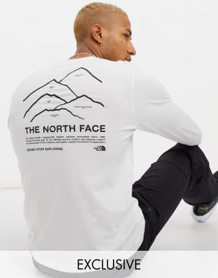 фото Белый лонгслив the north face peaks эксклюзивно для asos