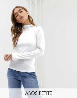 фото Белый лонгслив-водолазка asos design petite asos petite