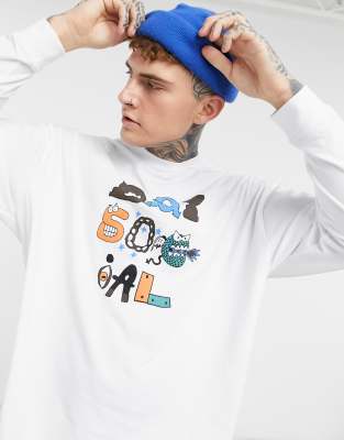 фото Белый oversize-лонгслив с принтом asos asos day social