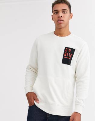 фото Белый oversize-свитшот с круглым вырезом jack & jones core