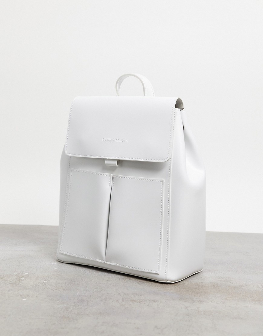 фото Белый рюкзак с клапаном и двумя карманами claudia canova