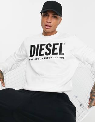 фото Белый свитшот с большим логотипом diesel s-girl