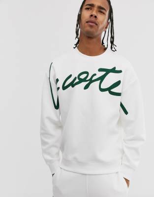 фото Белый свитшот с фирменным логотипом lacoste l!ve lacoste live