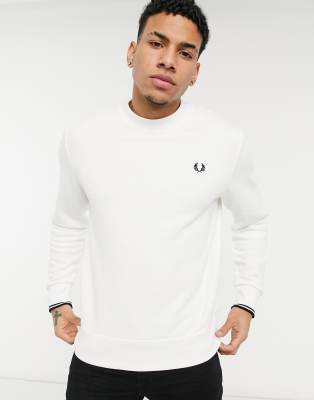 фото Белый свитшот с круглым вырезом fred perry