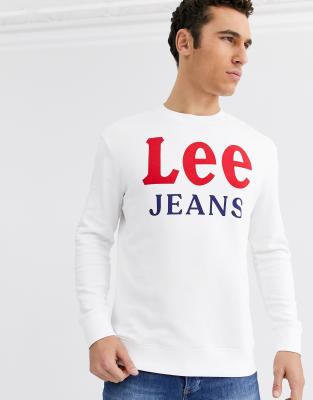 фото Белый свитшот с крупным логотипом lee jeans