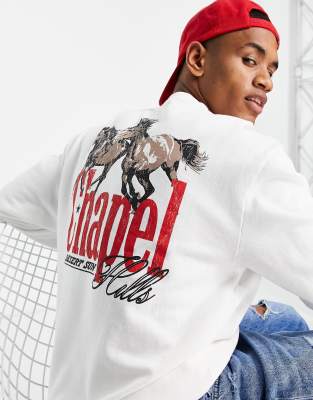 фото Белый свитшот с принтом "chapel hill" topman