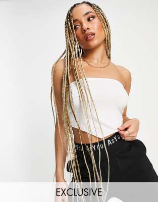 Кроп-топы  Asos Белый топ-шарф с фигурным краем ASYOU