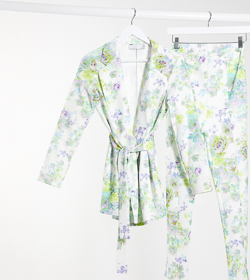 Белый трикотажный пиджак с запахом и цветочным принтом ASOS DESIGN Maternity-Мульти