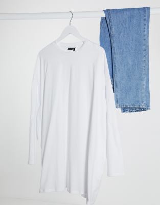 фото Белый длинный oversized-лонгслив asos design ​​​​​​​