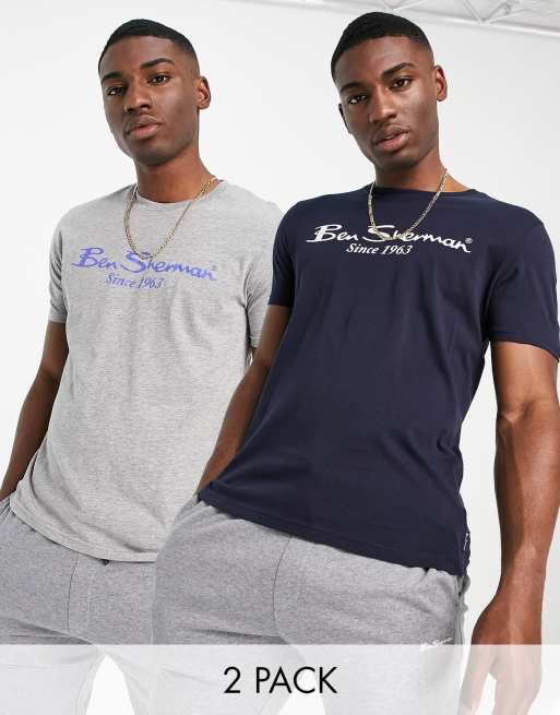 Ben Sherman 2 pack logo t-shirts