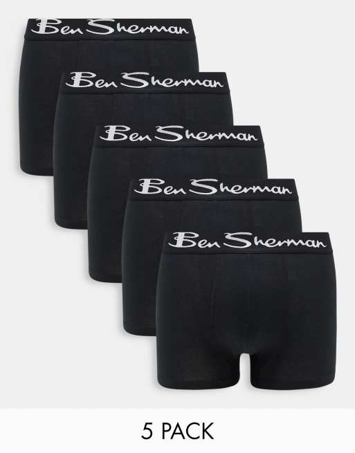 Ben Sherman 5 pack trunks in black