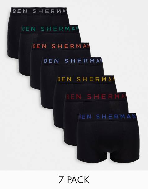 Ben Sherman 7 pack trunks in black - view 1
