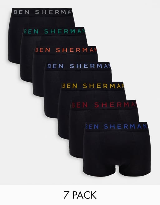 Ben Sherman 7 pack trunks in black