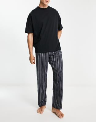 Ben Sherman Ben Sherman Alistair woven lounge pant in grey and black stripe