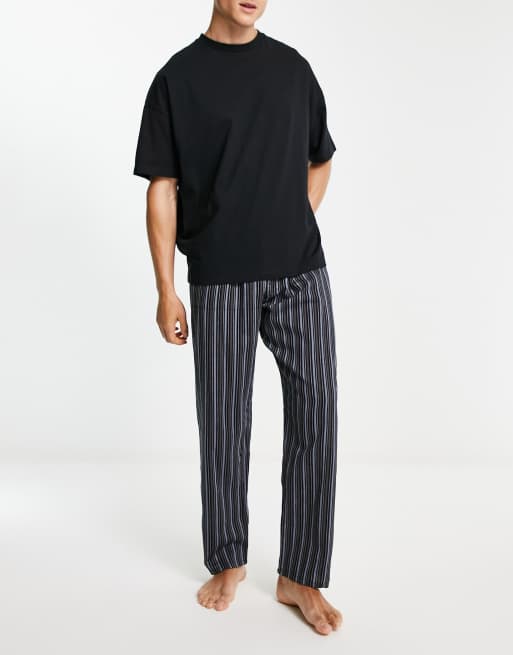 Ben Sherman Alistair woven lounge pants in grey and black stripe
