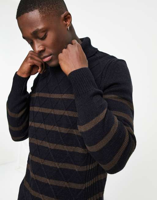 Ben Sherman all over fairlisle crew jumper in navy