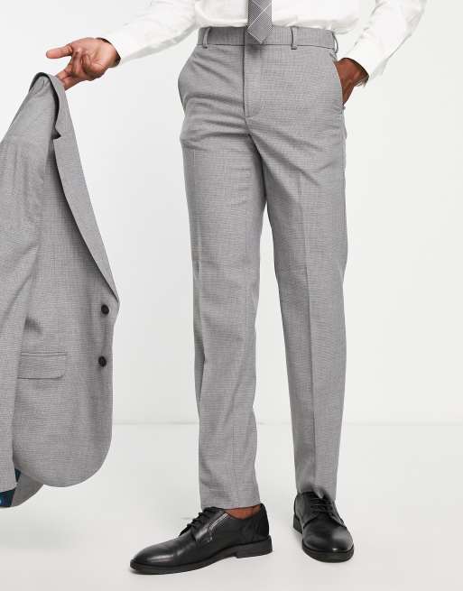 Ben Sherman – Anzughose mit schmalem Schnitt und Karomuster in Grau