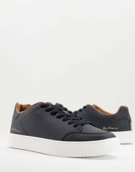 Ben Sherman - Baskets à lacets minimalistes - Noir