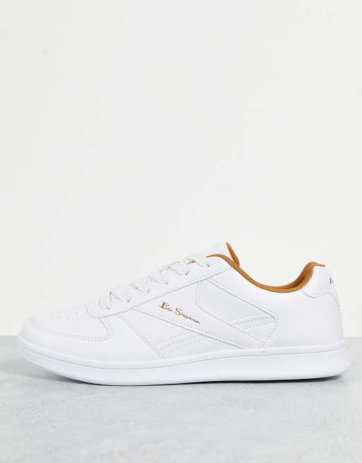 Ben Sherman - Baskets minimalistes à lacets - Blanc/beige