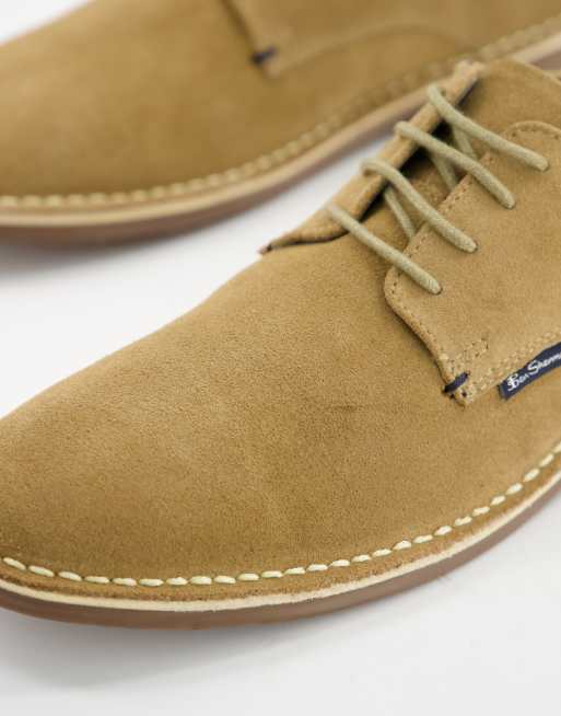 Ben Sherman – Beżowe, sznurowane buty zamszowe typu chukka, 2 z 4