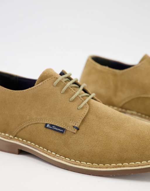 Ben Sherman – Beżowe, sznurowane buty zamszowe typu chukka, 3 z 4