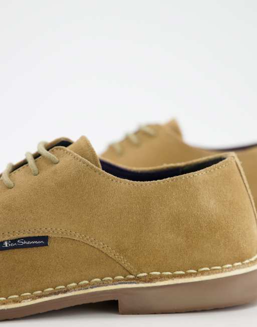Ben Sherman – Beżowe, sznurowane buty zamszowe typu chukka, 4 z 4