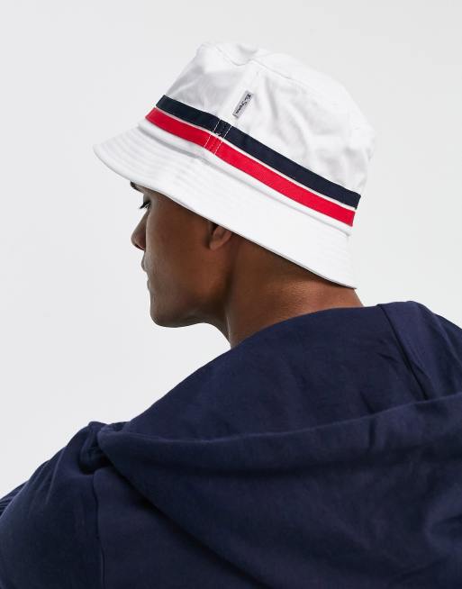 Ben Sherman – Biały kapelusz typu bucket z paskami