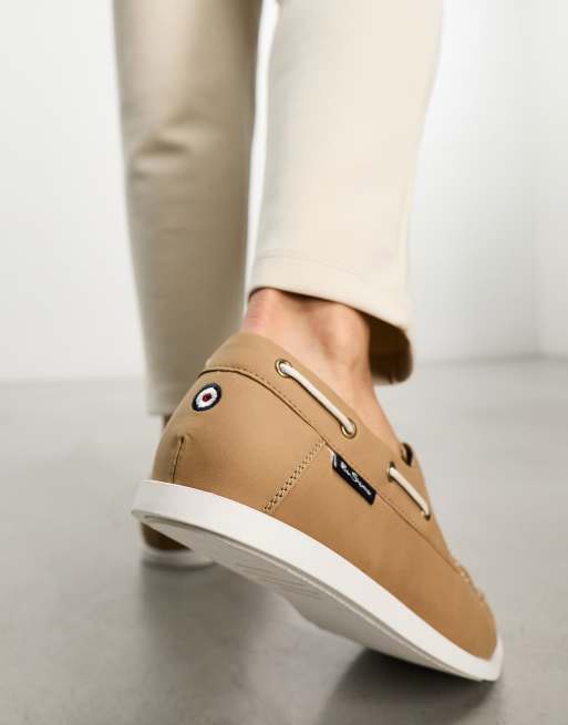 Ben Sherman boat shoes in sand ASOS