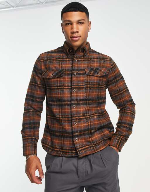 Ben Sherman – Brun långärmad skjorta med rutmönster