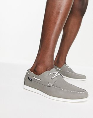 Ben Sherman casual boat shoes in grey