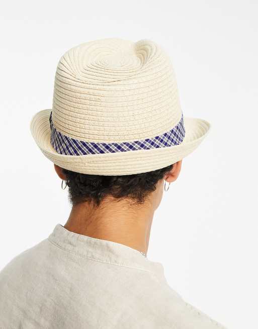 Ben Sherman - Chapeau mou avec détail à carreaux - Naturel, 2 de 4