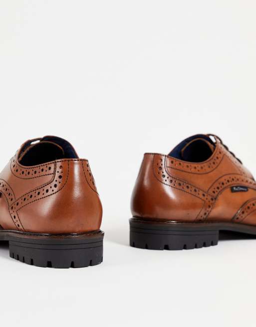 Ben Sherman - Chaussures richelieu pointure large en cuir à lacets et semelle chunky - Fauve, 2 de 4