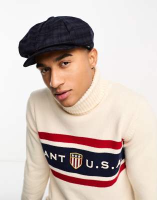 Ben Sherman check baker boy hat in blue - ASOS Price Checker