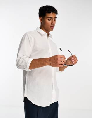 Ben Sherman - Chemise aspect lin - Blanc