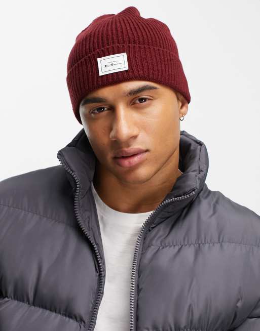 Ben Sherman chunky rib beanie in red