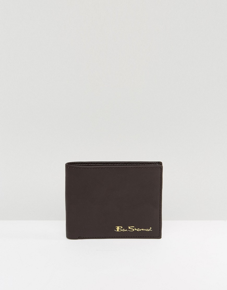 Ben Sherman Classic Leather Wallet-Brown