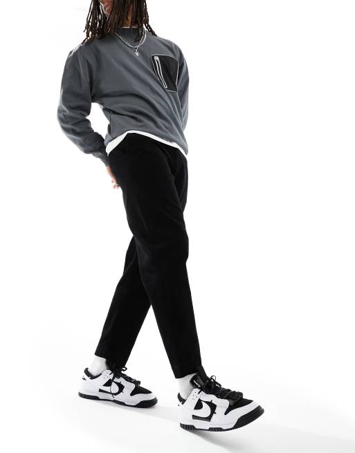 Ben Sherman corduroy relaxed taper pants in black