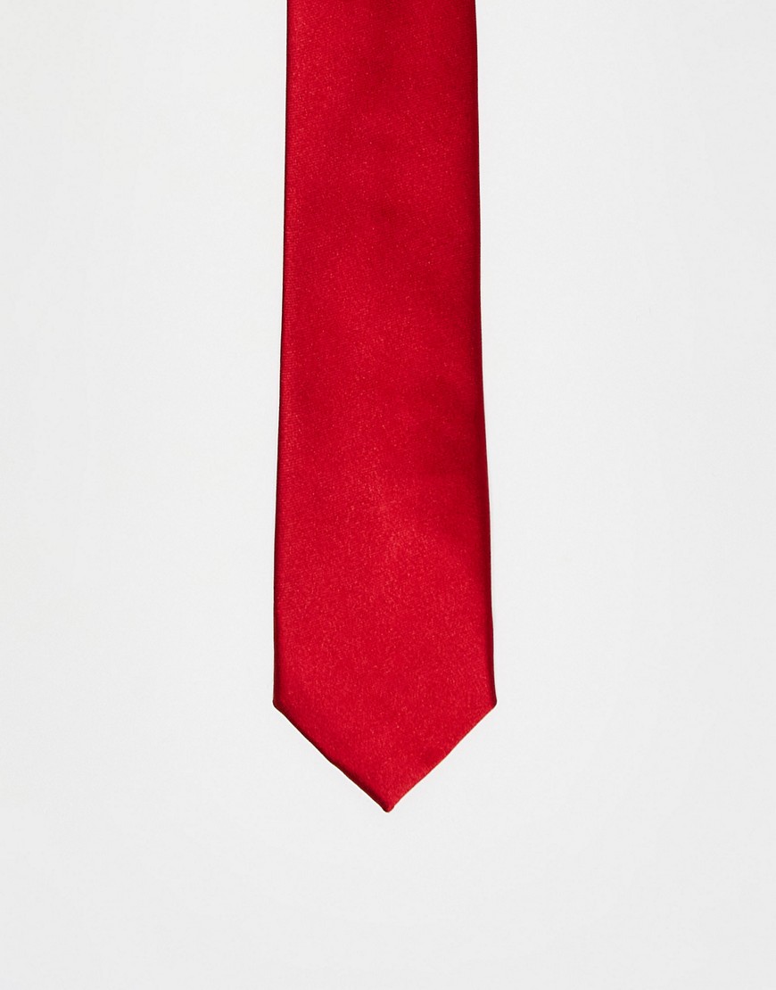ben sherman - cravatta sottile rossa-rosso