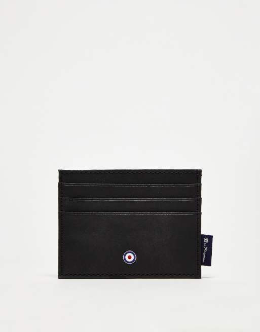 Ben Sherman – Czarne skórzane etui na karty z logo