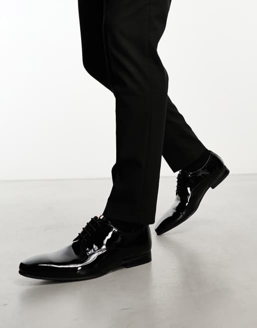 Ben Sherman – Czarne sznurowane buty oxfordy z lakierowanej skóry