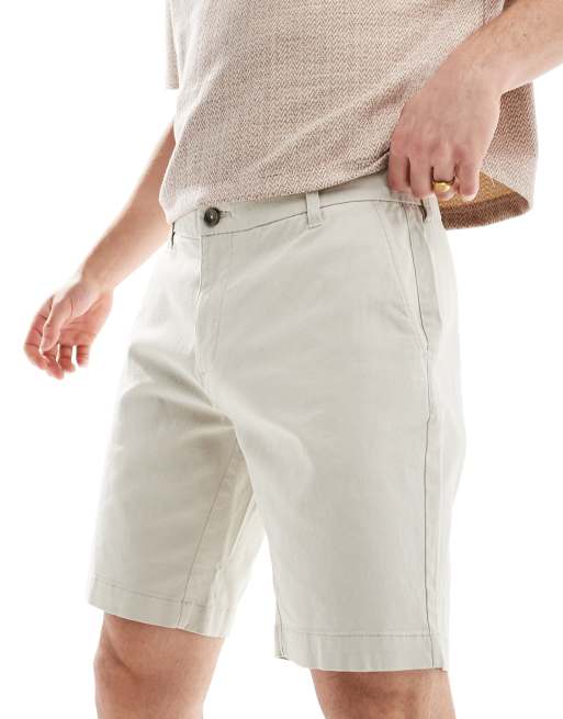 Ben Sherman – Dopasowane szare szorty chinosy ze stretchem