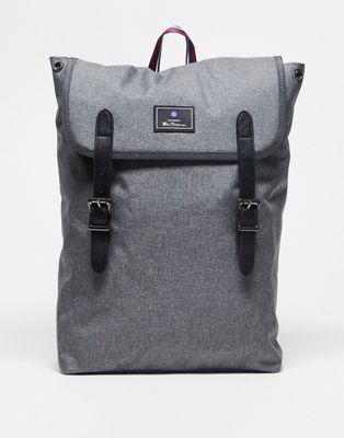Ben Sherman double buckle backpack in grey