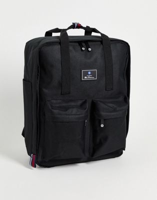 Ben Sherman double pocket utility backpack in grey